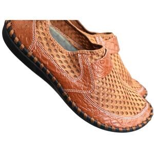 Chestnut Brown Tan Mesh Leather Loafers Breathable Bendable Lightweight Men 9